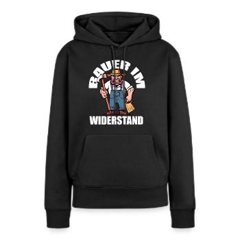 Bauern und Landwirte Demo Protest - Frauen Premium Bio Hoodie - Schwarz - Vorne - Julia (174cm)