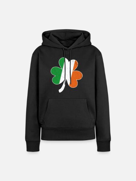Kleeblatt Irische Flagge - Frauen Premium Bio Hoodie - Schwarz