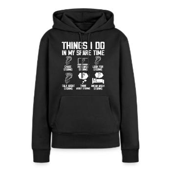 Storm Chaser Tornado Chasing Funny Twister Chasers - Sweat à capuche Premium bio Femme - noir - Devant - Julia (174cm)