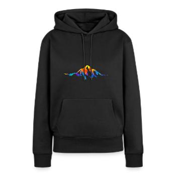 Berg Berge Alpen Geschenk - Frauen Premium Bio Hoodie - Schwarz - Vorne - Julia (174cm)