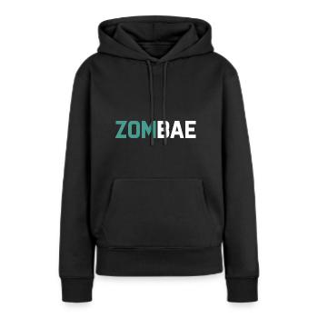 Halloween Zombie Mort-vivant Cadavre Créature Mort Costume - Sweat à capuche Premium bio Femme - noir - Devant - Julia (174cm)