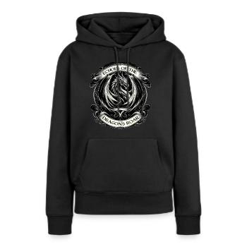 Rugissement puissant du dragon baroque - Sweat à capuche Premium bio Femme - noir - Devant - Julia (174cm)