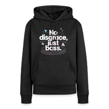 Pas de disgrâce, juste de la basse rétro - Sweat à capuche Premium bio Femme - noir - Devant - Julia (174cm)