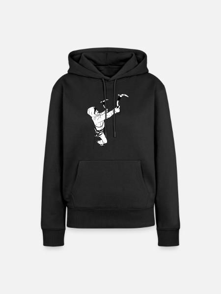 Eisklettern - Frauen Premium Bio Hoodie - Schwarz