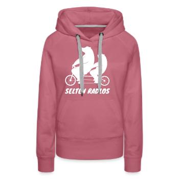 Selten Radlos - Bären - Frauen Premium Bio Hoodie - Malve - Vorne - Isabella (175cm)