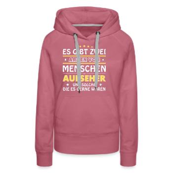 Overseer Gift - Two Types of... Design - Women’s Premium Organic Hoodie - mauve - Front - Isabella (175cm)