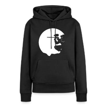 Marqueur de joueur de paintball Gotcha - Sweat à capuche Premium bio Femme - noir - Devant - Julia (174cm)