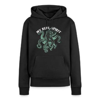 Céphalopodes céphalopodes poulpe mon inspiration - Sweat à capuche Premium bio Femme - noir - Devant - Julia (174cm)
