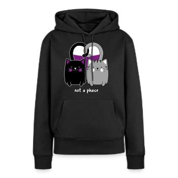 Cadeau drôle de coeur de chat de fierté asexuée ACE - Sweat à capuche Premium bio Femme - noir - Devant - Julia (174cm)