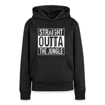 Straight OUTTA The Jungle - Frauen Premium Bio Hoodie - Schwarz - Vorne - Julia (174cm)
