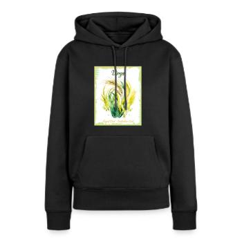 Sternzeichen in Aquarell: Jungfrau die Erntehelferin - Frauen Premium Bio Hoodie - Schwarz - Vorne - Julia (174cm)