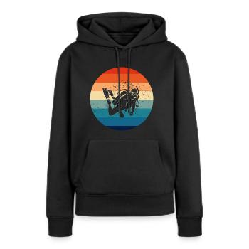 Plongée Libre Plongée Plongée Plongée Plongée Plongeuse Plongée Privée - Sweat à capuche Premium bio Femme - noir - Devant - Julia (174cm)