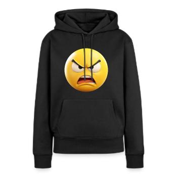 Wütend Emoticon Emotion - Frauen Premium Bio Hoodie - Schwarz - Vorne - Julia (174cm)