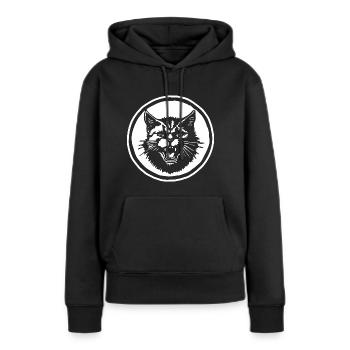Chat Chats Chat Dame Chat Amoureux Chat Visage - Sweat à capuche Premium bio Femme - noir - Devant - Julia (174cm)