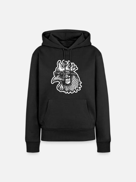 Huhn Hühnerstall - Frauen Premium Bio Hoodie - Schwarz