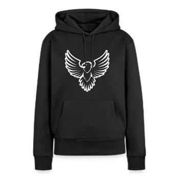 Aigle Tête d’aigle - Sweat à capuche Premium bio Femme - noir - Devant - Julia (174cm)