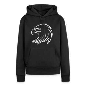 Aigle Tête d’aigle - Sweat à capuche Premium bio Femme - noir - Devant - Julia (174cm)