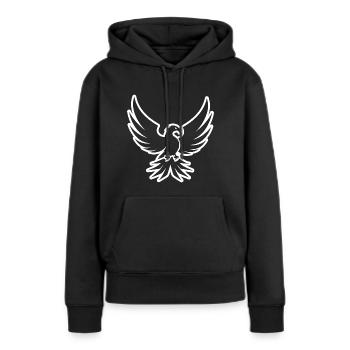 Aigle Tête d’aigle - Sweat à capuche Premium bio Femme - noir - Devant - Julia (174cm)