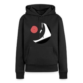 Plattenspieler - Frauen Premium Bio Hoodie - Schwarz - Vorne - Julia (174cm)