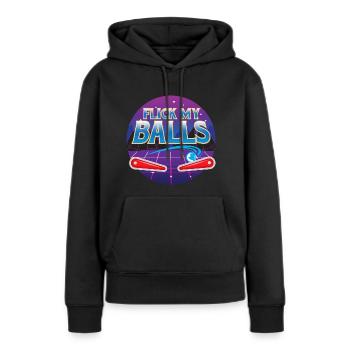 Flick My Balls - Flipper - Frauen Premium Bio Hoodie - Schwarz - Vorne - Julia (174cm)