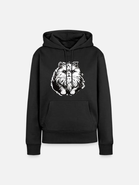 Cute Persian Cat - Frauen Premium Bio Hoodie - Schwarz