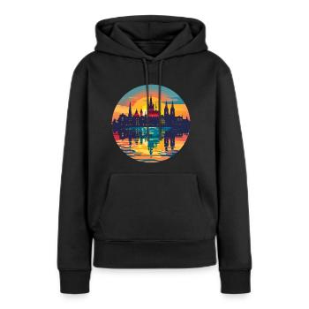 Horizon d’Aix-la-Chapelle - Sweat à capuche Premium bio Femme - noir - Devant - Julia (174cm)