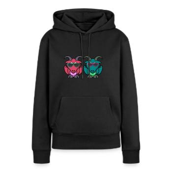 Chèvre de chèvre de montagne d'été cool - Sweat à capuche Premium bio Femme - noir - Devant - Julia (174cm)