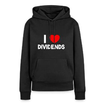 Ich liebe Dividenden - Frauen Premium Bio Hoodie - Schwarz - Vorne - Julia (174cm)