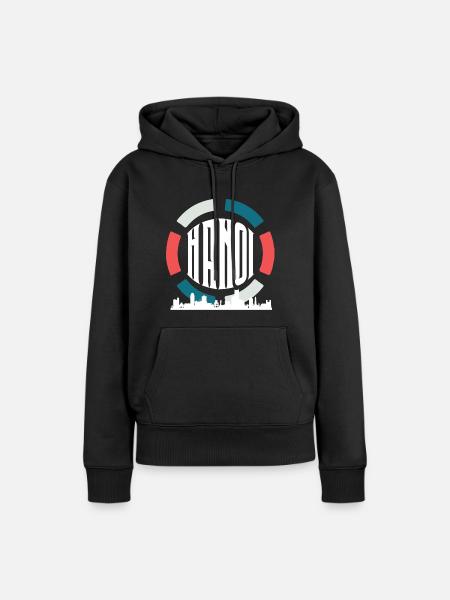 Hanoi - Frauen Premium Bio Hoodie - Schwarz