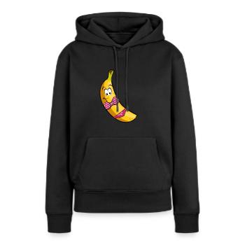 sexy banana - Frauen Premium Bio Hoodie - Schwarz - Vorne - Julia (174cm)