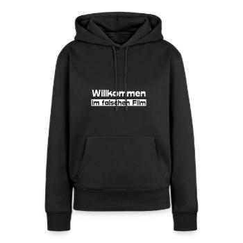 falscher Film - Frauen Premium Bio Hoodie - Schwarz - Vorne - Julia (174cm)