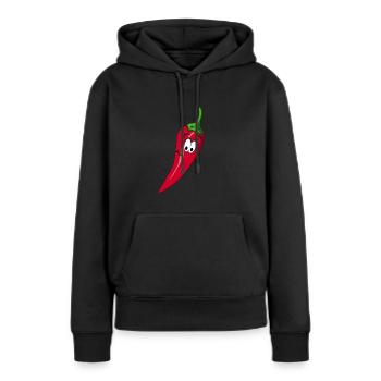 Chilli - Frauen Premium Bio Hoodie - Schwarz - Vorne - Julia (174cm)