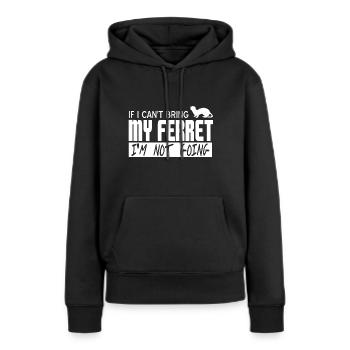 Frettchen - Frauen Premium Bio Hoodie - Schwarz - Vorne - Julia (174cm)