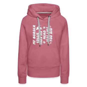 Border collie - Sweat à capuche Premium bio Femme - mauve - Devant - Isabella (175cm)