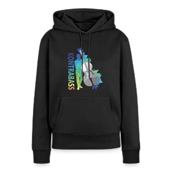 Kontrabass - Frauen Premium Bio Hoodie - Schwarz - Vorne - Julia (174cm)