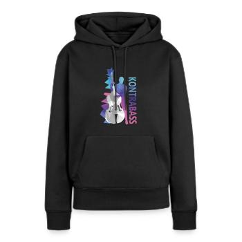 Kontrabass - Frauen Premium Bio Hoodie - Schwarz - Vorne - Julia (174cm)
