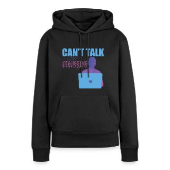 Programmeurs - Sweat à capuche Premium bio Femme - noir - Devant - Julia (174cm)