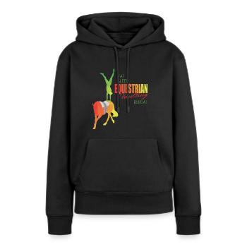 Voltiger cadeau de cheval - Sweat à capuche Premium bio Femme - noir - Devant - Julia (174cm)