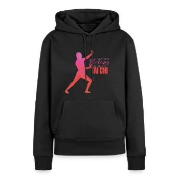 Tai Chi - Sweat à capuche Premium bio Femme - noir - Devant - Julia (174cm)