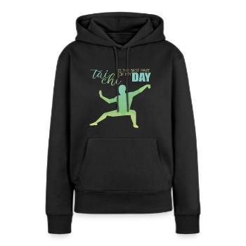 Tai Chi - Sweat à capuche Premium bio Femme - noir - Devant - Julia (174cm)