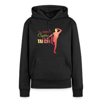 Tai Chi - Sweat à capuche Premium bio Femme - noir - Devant - Julia (174cm)