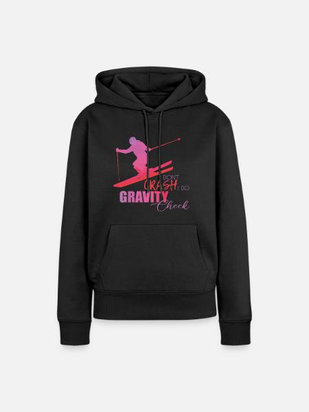 Ski - Sweat à capuche Premium bio Femme - noir