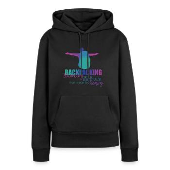 Backpacking Backpacker - Sweat à capuche Premium bio Femme - noir - Devant - Julia (174cm)