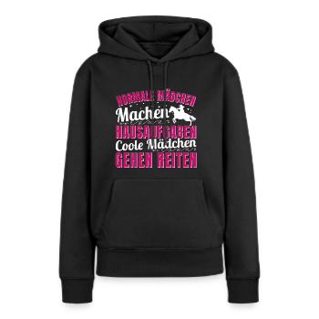 Reiterin Pferdemädchen Pferde - Frauen Premium Bio Hoodie - Schwarz - Vorne - Julia (174cm)