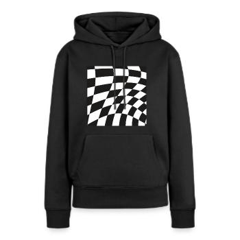 Un motif d'illusion d'optique façonne un cadeau de géométrie - Sweat à capuche Premium bio Femme - noir - Devant - Julia (174cm)