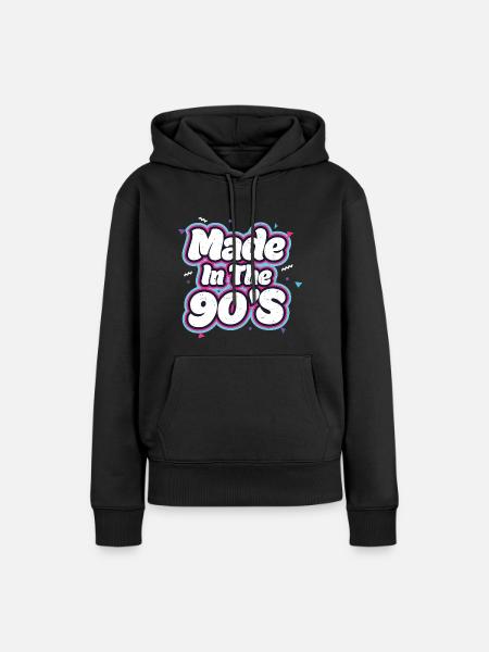 90er Jahre - Frauen Premium Bio Hoodie - Schwarz