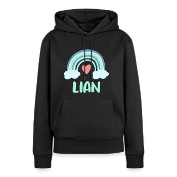 Lian Nom Rainbow Baby - Sweat à capuche Premium bio Femme - noir - Devant - Julia (174cm)