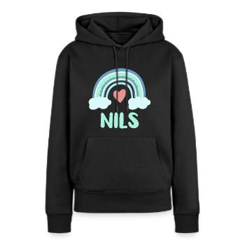 Nils Nom Rainbow Baby - Sweat à capuche Premium bio Femme - noir - Devant - Julia (174cm)