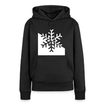 Flocon de neige - Sweat à capuche Premium bio Femme - noir - Devant - Julia (174cm)