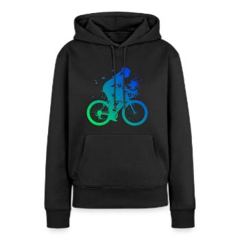 Vélo Cyclisme Vélo VTT Vélo de montagne - Sweat à capuche Premium bio Femme - noir - Devant - Julia (174cm)